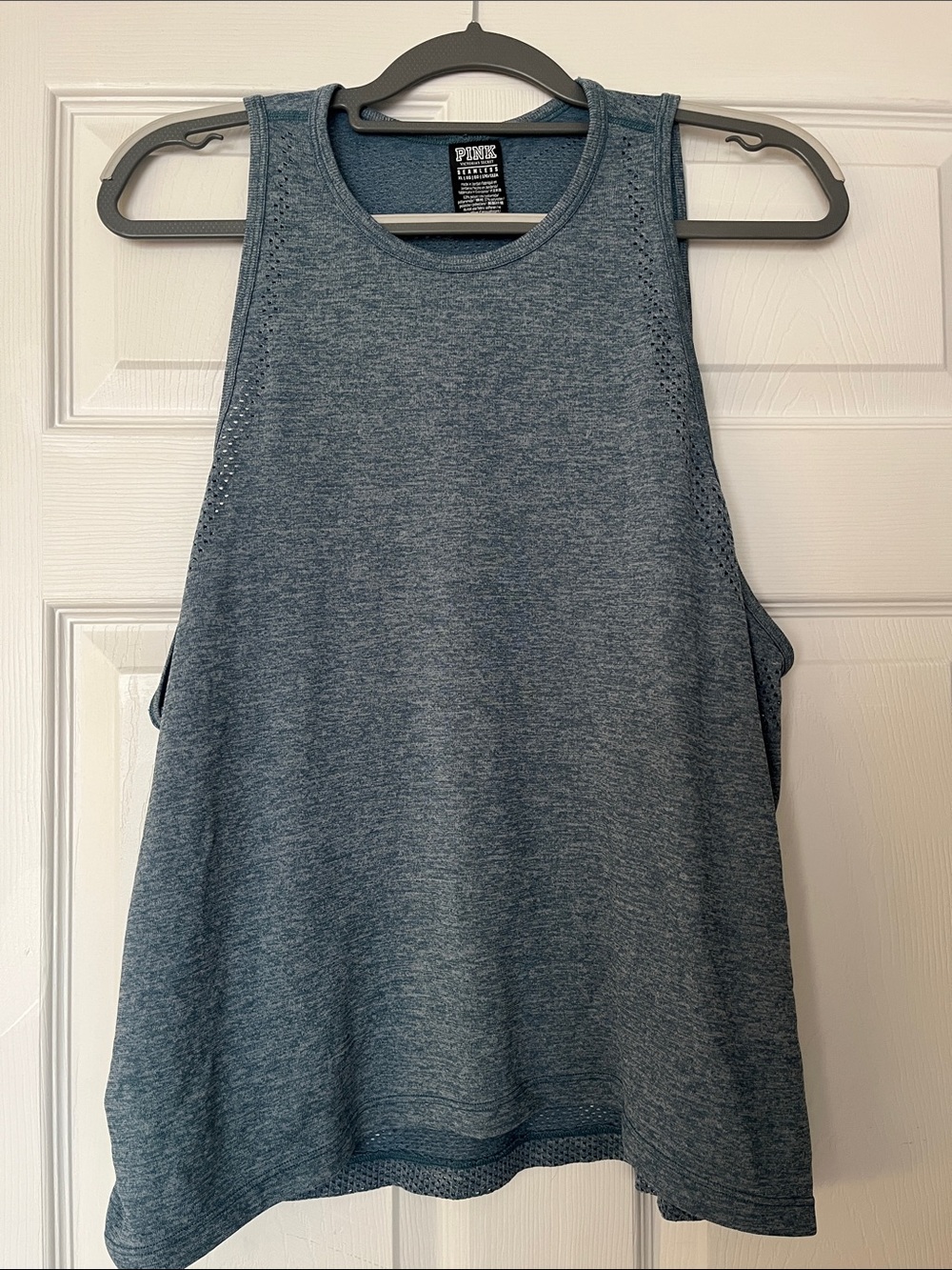 PINK Victoria's Secret Heathered Slate Blue Muscle Tank